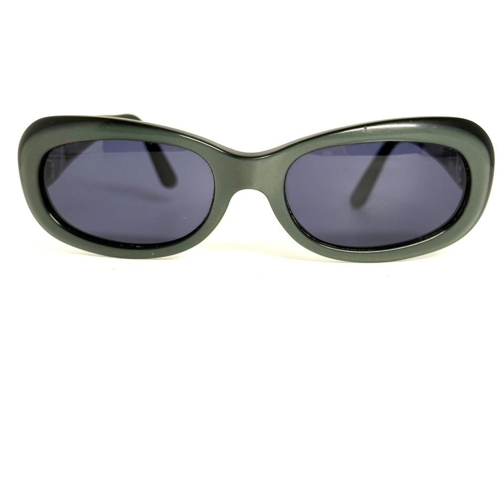 Yves Saint Laurent 6567 Y786 140 Sunglasses Green Black Oval Frame Italy Vintage